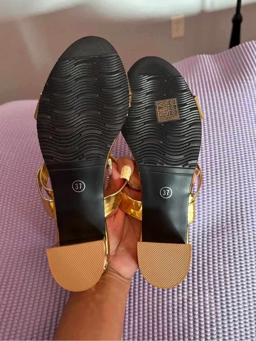 Gold Crystal Strappy Block Heels Perfect For Day & Night Looks Women’s Sandals
